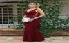 Vinho vermelho profundo decote em v vestido de baile vestidos de noite cintura cortada com apliques rendas lantejoulas frisado longo sereia formal pageant dress6997867