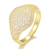 Pierścienie klastra Hip Hop Moissanite utwardzony Bling Out S925 Srebrny okrągły palec dla kobiet mężczyźni raper biżuteria złota kolor