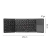 Keyboards New Portable Mini Three Folding Bluetooth Keyboard Wireless Foldable Touchpad Keypad For IOS Android Windows Ipad Tablet