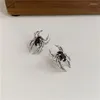 Stud Earrings Gothic Retro Old Spider Zircon Women Fashion Design Black Earring Party Jewelry Gifts Wholesale