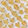 Cluster Rings 30Pcs/Lot Aesthetic Carved Gold Luxury Womens Ring Exquisite Craftsmanship Cut Girls Jewelry Party Vintage Drop Dhgarden Dh7Wv