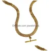 Naszyjniki wiszące wypełnione złotą biżuterię zodiakiem kubańskie łańcuch łącza kryształowe kobiety Hip Hop wisiorki na naszyjnik Dhhao