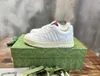 2024 Nya män Kvinnor Re-Web Sneaker Designer Casual Shoes White Leather Sneakers Green and Red Web Tongue Sports Shoes High Quality Lace-Up Closure Low Help Trainers