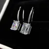 Solid Platinum PT950 Kolczyki 1CTPIECE Princess Diamond Stud Women Wesder Wedding Biżuter