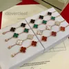 Cleef Four Leaf Clover Jewelrys Van Clover Bracelet Bracelets Designer Van Clover Bracelet Charme pour Femme Or 18 carats Blanc Rouge Bleu de Perle Lien 4 Feuilles 5 Fleurs Love Je