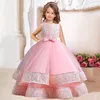 sequin childrens girls elegant wedding pearl petal girl dress princess party beauty pageant sleeveless lace tulle 412 year 240309