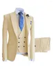 Trajes de hombre 2024 traje de negocios inteligente azul cielo Blazer de boda Formal fiesta Tuexdo conjunto de 3 piezas de alta calidad Trajes Elegantes Para Hombres