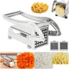 Herramientas de frutas y verduras Cortador de patatas fritas de acero inoxidable Cortador de patatas Picador multifunción con 2 cuchillas para cocinar tomates 230728 Drop Ot0Ex