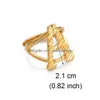 Band Rings A-Z Letters Ring Women Girl Gold Color African Initial Resizable English Jewelry Alfabet Finger Arab Drop Delivery Dhyyl