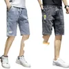 2024 denim shorts voor heren zomer slim fit losse elastische bovenkleding broek, zomertrend casual veelzijdige capri