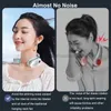 Massaging Neck Pillowws Portable Fan Mini Hanging Cooling Neck Fan Massager Cooler Heater Portable Air Conditioner Leafless Wireless Hot and Cold 240322