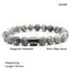 Bracciale in pietra naturale Bracciale per terapia magnetica Pietra lavica Turchese Occhio di tigre Bracciale perline ematite per donna Uomo Bracciale ZZ