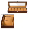 Horloge Dozen Luxe 3 5 6 8 10 Slots Houtnerf Collectie Zwarte Vitrine Houten Doos Armband Organizer voor Valentijnsdag