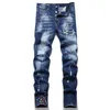 Designer Jeans Mens Denim Embroidery Pants Fashion Holes Trouser US Size 28-36 Hip Hop Distressed Zipper trousers For Male 2024 Top Sell 2029