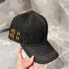 Denim Ball Cap Designer Beyzbol Kapağı Erkekler Kadınlar Sunhat İşlemeli Beyzbol Şapkası Moda Sokak Şapkaları Sıradan Kapaklar Mektup M Snapback Açık Mekan Şapkası