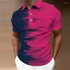 Polo da uomo Polo moda Cuciture T-shirt colorate Top casual Abbigliamento sportivo Abbigliamento uomo oversize Bottoni a maniche corte Tees