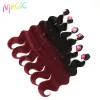 Pack Magic Synthetisch Haarbundels Met Sluiting Body Wave Zacht Haar 1620 inch 7 Stuks/partij 240g Middelste Deel Vetersluiting Vezel Cosplay