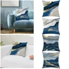 Cuscino astratto blu sabbia lino stampato set decorazioni per la casa divano comodino federe setose federa in seta con cerniera