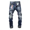 Tr Apstar Blue Męskie dżinsy Wash Cool Guy Dżinsy Klasyczne Hip Hop Rock Moto Męs Mens Casual Design Slim Denim Biker D2 D2 D2 Jeans 8460