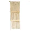 Dekorativa plattor 2 Tiers Bohemian Macrame Wall Hängande hyllor Handgjorda vävda Boho Rustic Wood Floating Plants