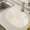 Banyo Paspasları Isı Yalıtım Oval PVC Deri Sofra Su Geçirmez Kaymaz Baraçlar Basit Stil Yüksek Sıcaklık Direnç Placemat