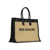 Bolsa de bolsa de luxo bolsa de designer de bolsa de grande capacidade bolsa compras de alta qualidade neutra handheld rive gauche logotipo painel de couro 2024 bolsa de viagem de verão