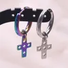 Hoop Earrings Classic Cross Tassels Dangle For Women Ear Bone Circle Punk Titanium Steel Set Men Trending Product Cruz Jewelry