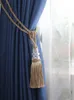 2Pcs Tassel Curtain Tieback Crystal Bead Hanging Ball Tie Room Accessories Holder Buckle Rope Bandage Holdback Window Shade 240322