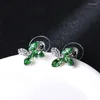 Stud Earrings ER-00035 Korean Fashion Crystal Jewlery Birthday Gift Luxury Clover For Women Items With