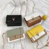 Shoulder Bags 2024 Autumn Bag Mini Square PU Leather Lady Messenger Women Color Stitching Handbag Flap Purse Pouch