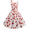 Casual Dresses Sexy Printed Strapless Strawberry Women Vintage Elgant Princess Dress Summer Party Star Style Chic Costume Holiday Story