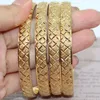 18K Dubai Color Banles for Women Gold Splated Indian African Hard Bracelets Charm Wedding Etiopski arabski biżuteria luksus 240307