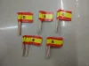 Accessoires 300pcs verpackte spanische Zahnstocherflaggen Banderas de Espana Food Picks für Partys, Cocktails, Tapas Holz Zahnstocher und Papierflagge