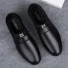 Sapatos sofisticados de couro genuíno masculino mocassins marrom preto vaca cenário mocassins para escritórios adultos sapatos de caneta de condução para homens