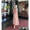 Vêtements ethniques Robe musulmane Moyen-Orient Arabe Manches longues Abaya Femmes Sud-Est Asiatique Lace Up A-Line Robes Elegantes Para Mujer Dr Otqpd