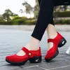 Chaussures décontractées femmes maille compensées baskets couleur unie plate-forme danse léger marche sans lacet mocassins Zapatillas De Mujer