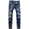 Chaopai Lente 2023 Doorbraakpatch Kleurrijke Chaoxian Gedrukt Kleine Rechte Mid Rise Jeans voor Heren