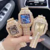 Kobiety męskie luksus zegarek Montre luksusowy oryginalny santo galbee moissanite zegarek pełny lodowany ruch zegarków wysokiej jakości Diamond Watch Dhgate Nowy