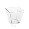 Gobelets jetables pailles en plastique, Mini bols de service carrés transparents pour Dessert, Mousse, Puddings, crème glacée, fruits, 50 pièces