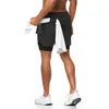 Sportshorts Heren Sportkleding Dubbeldeks hardloopshorts 2 in 1 strandbroeken Zomer Gym Fitness Training Jogging Korte broek 240321