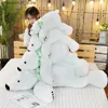 Pluche poppen Gigantisch 60/75/100CM Ijsbeer Knuffel Zacht Cartoon Dier Schattige Teddybeer Vulpop Lang Kussen Kussen Kinder Kerstcadeau Q240322