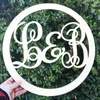 Decorative Figurines Initials Wood Circle Door Sign Front Decor Personalized Letters Decoration Wall Art Hanging In/Outdoor