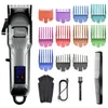 HATTEKER Electric Hair Clipper Professional Mens Trimmer Baber USB Cordless Machine Hairdressing Cape Set 240315