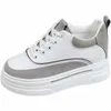 Casual Shoes Inner Heightened 8CM White Women's 2024 Spring All-match Platform Thick-soled Sneakers