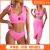 Designer zwempak vrouwen bikini sets 2024 nylon wrap billen zwempak dames driekwalige rechte bikini zwempak