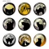 Fridge Magnets Black Cat Refrigerator Magnet Cat Refrigerator Magnet Decoration Cute Cat Magnet White Board Storage Cabinet Cat Moon Magnet Y240322