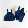 Frühling Herbst Junge Mädchen Kinder Cartoon Bär Denim Overalls geboren Casual Hosenträger Kleid Baby Baumwolle Weiche Ärmellose Overall 240307