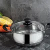 Ensembles de batterie de cuisine casseroles et poêles antiadhésives ensemble induction 3 pièces sauce à frire de cuisine en acier inoxydable