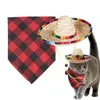 Kediler için Köpek Giyim Kedi Eşarp Komik Meksika Sombrero Şapka Ayarlanabilir Üst Saman Yavru Kedi Pet