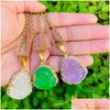 Pendant Necklaces Vaf Whole Green Gold Jade Buddha Mini Small Pink Orange Lavender Collier Budda Bhudda Buddah Stone Necklace8542144 Otpm1